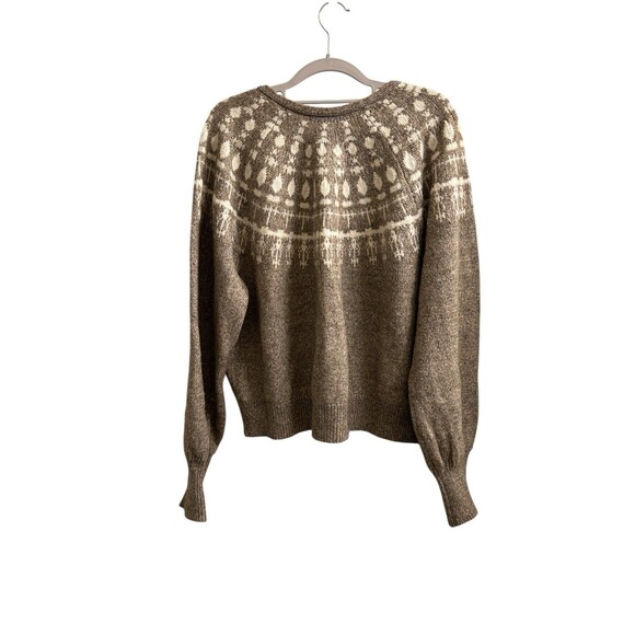 Free Assembly Fair Isle Cardigan Sweater Women's Beige Soft Classic Sz XXL - Picture 2 of 10